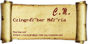 Czingráber Mária névjegykártya